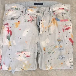 Ralph Lauren Astor Slim Boyfriend Splattered Jeans